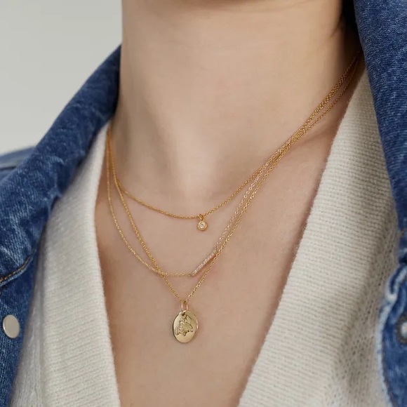 ISO Mejuri Bee Pendant Necklace in Gold Vermeil - Picture 2 of 3